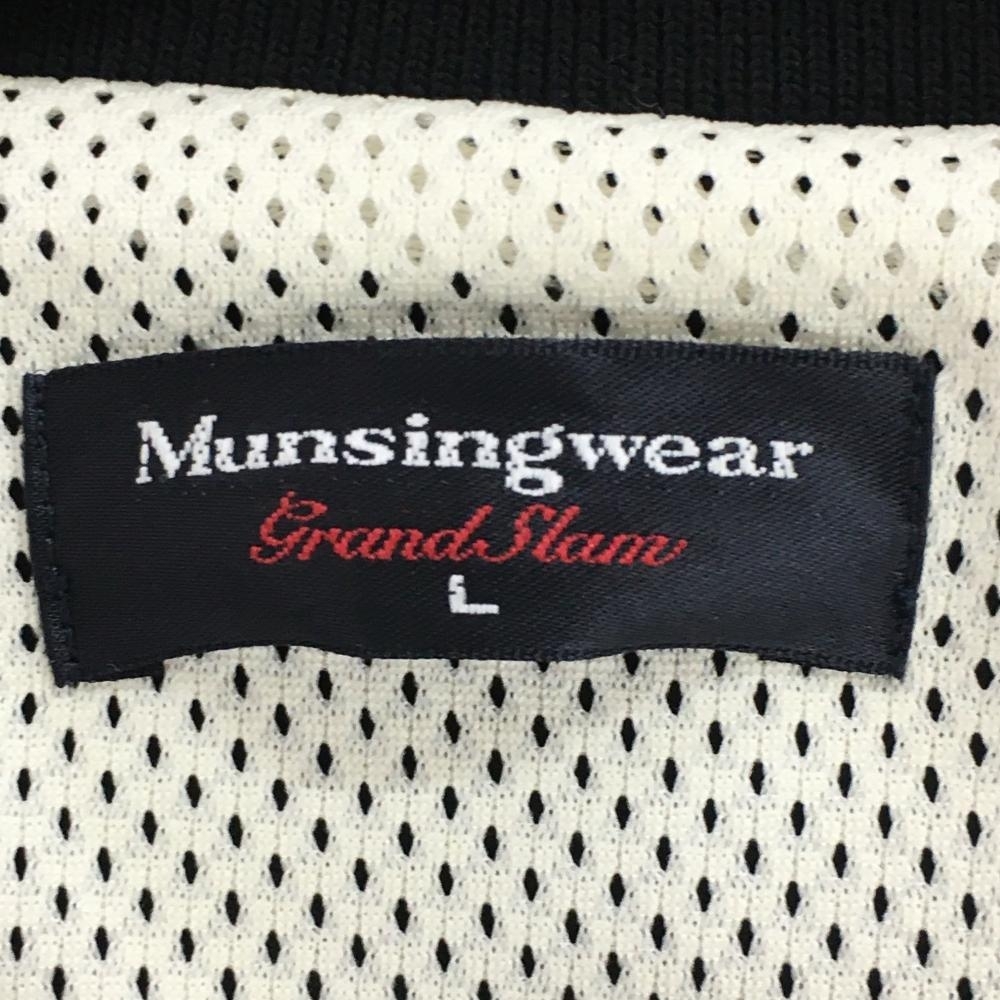 マンシングウェア スニード 黒×白 ロゴプリント 裏地メッシュ ドローコード レディース L ゴルフウェア Munsingwear_画像4