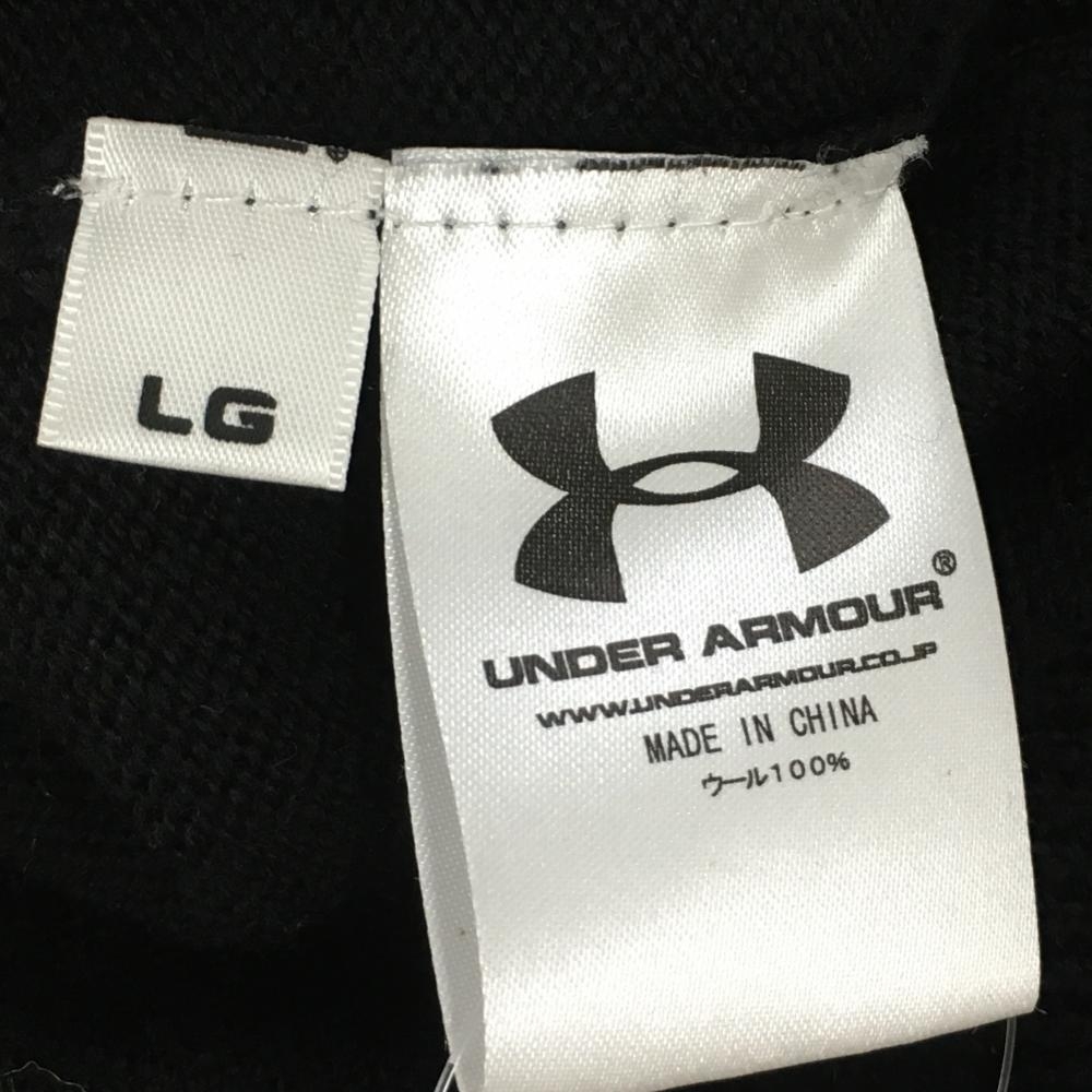 【美品】アンダーアーマー ニットジャケット 黒×ピンク ロゴ刺しゅう フルジップ レディース LG ゴルフウェア UNDER ARMOUR_画像4