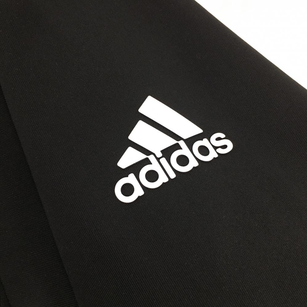 【超美品】アディダス ジャケットブルゾン 黒 袖ロゴ 裏微起毛 メンズ M ゴルフウェア adidas_画像3