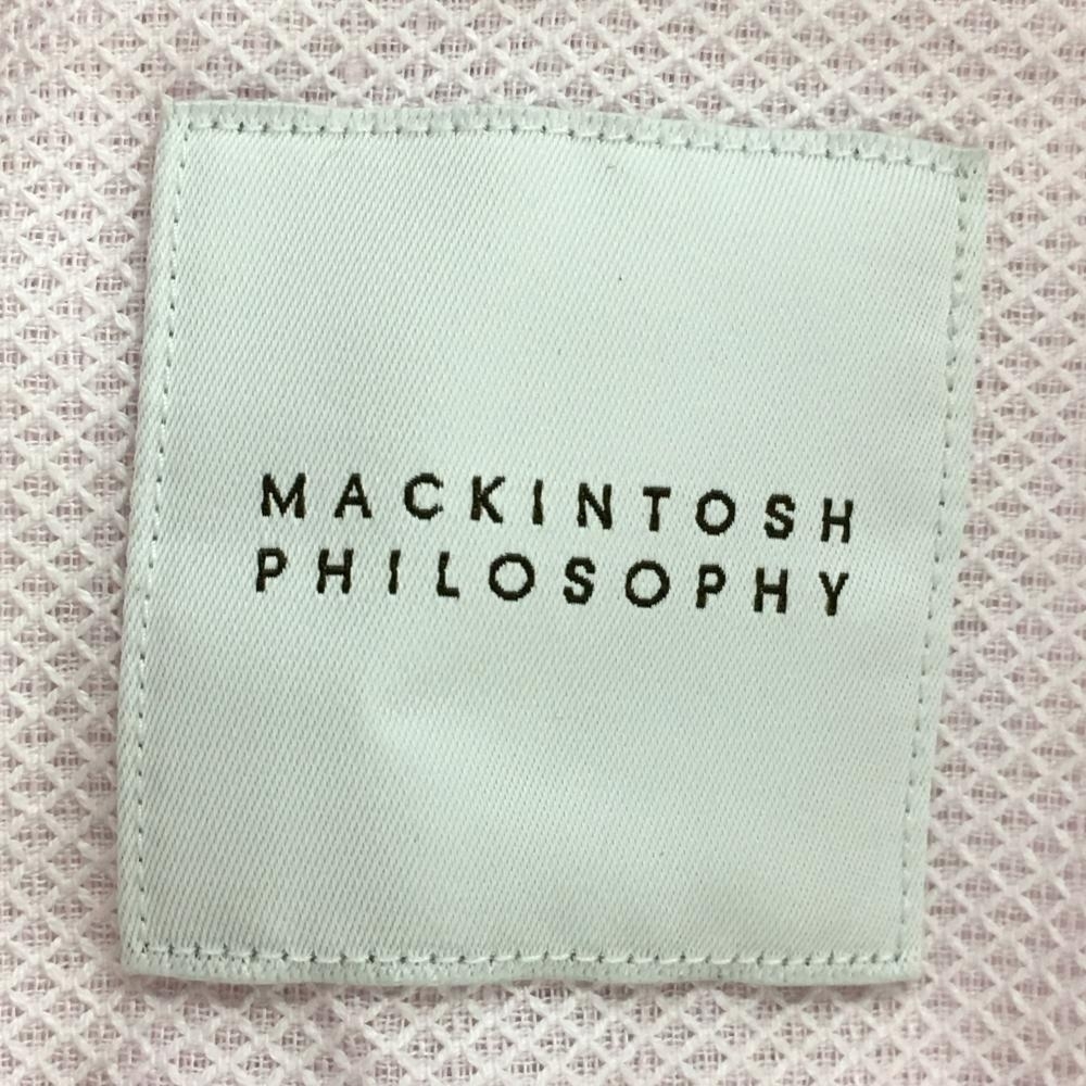 【美品】マッキントッシュフィロソフィー 半袖シャツ ピンク 麻混 無地 メンズ 42 ゴルフウェア MACKINTOSH PHILOSOPHY_画像4