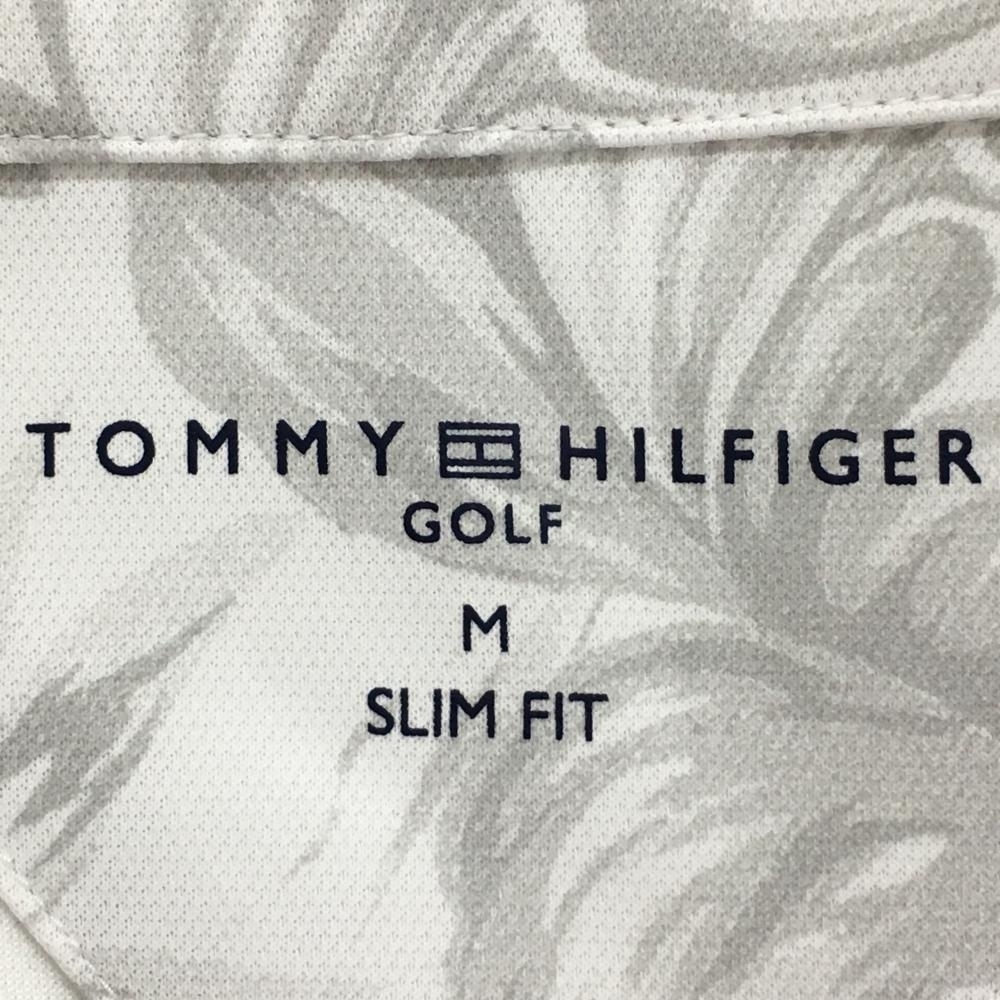 トミーヒルフィガーゴルフ 半袖スキッパーシャツ 白 胸ポケットリーフ柄 メンズ M ゴルフウェア Tommy Hilfiger Golf_画像4