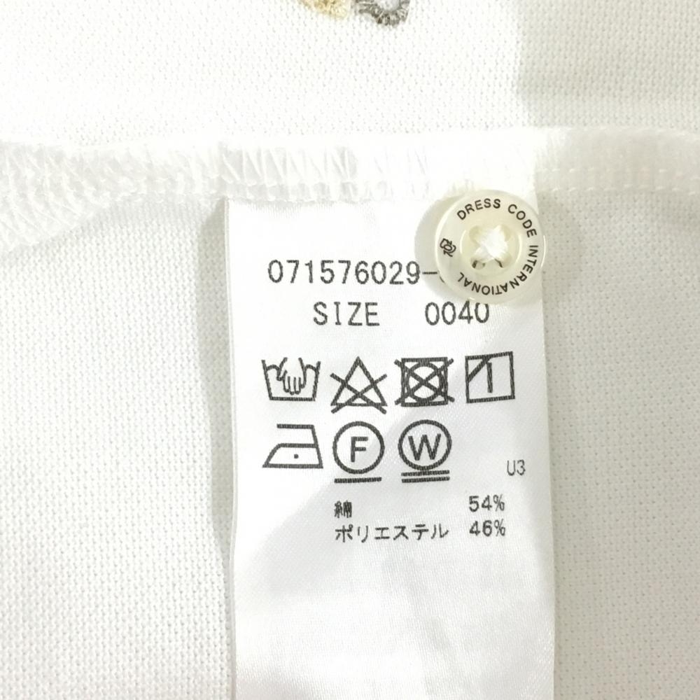 ゾーイ 半袖ポロシャツ 白×グレー 総柄刺しゅう レディース 40(L) ゴルフウェア ZOY_画像5
