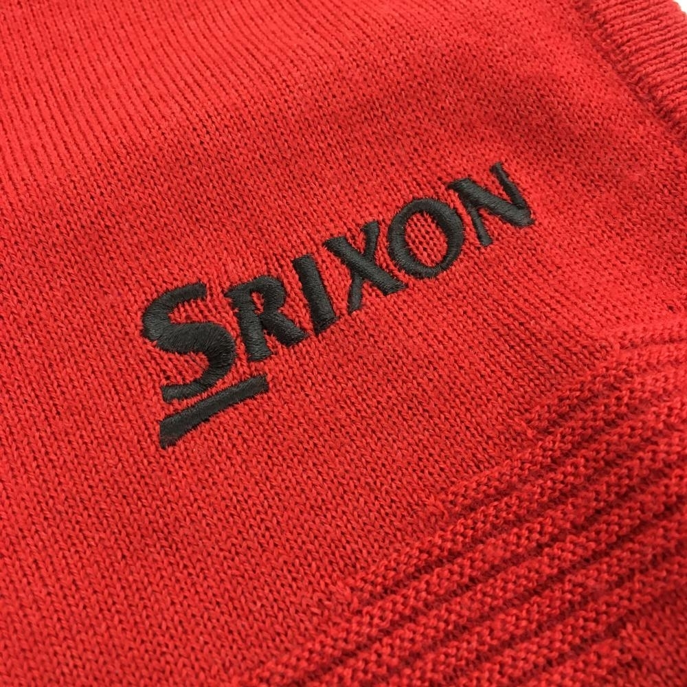 【新品】スリクソンbyデサント ニットベスト レッド 胸元ライン ウール混 メンズ M ゴルフウェア SRIXON_画像3