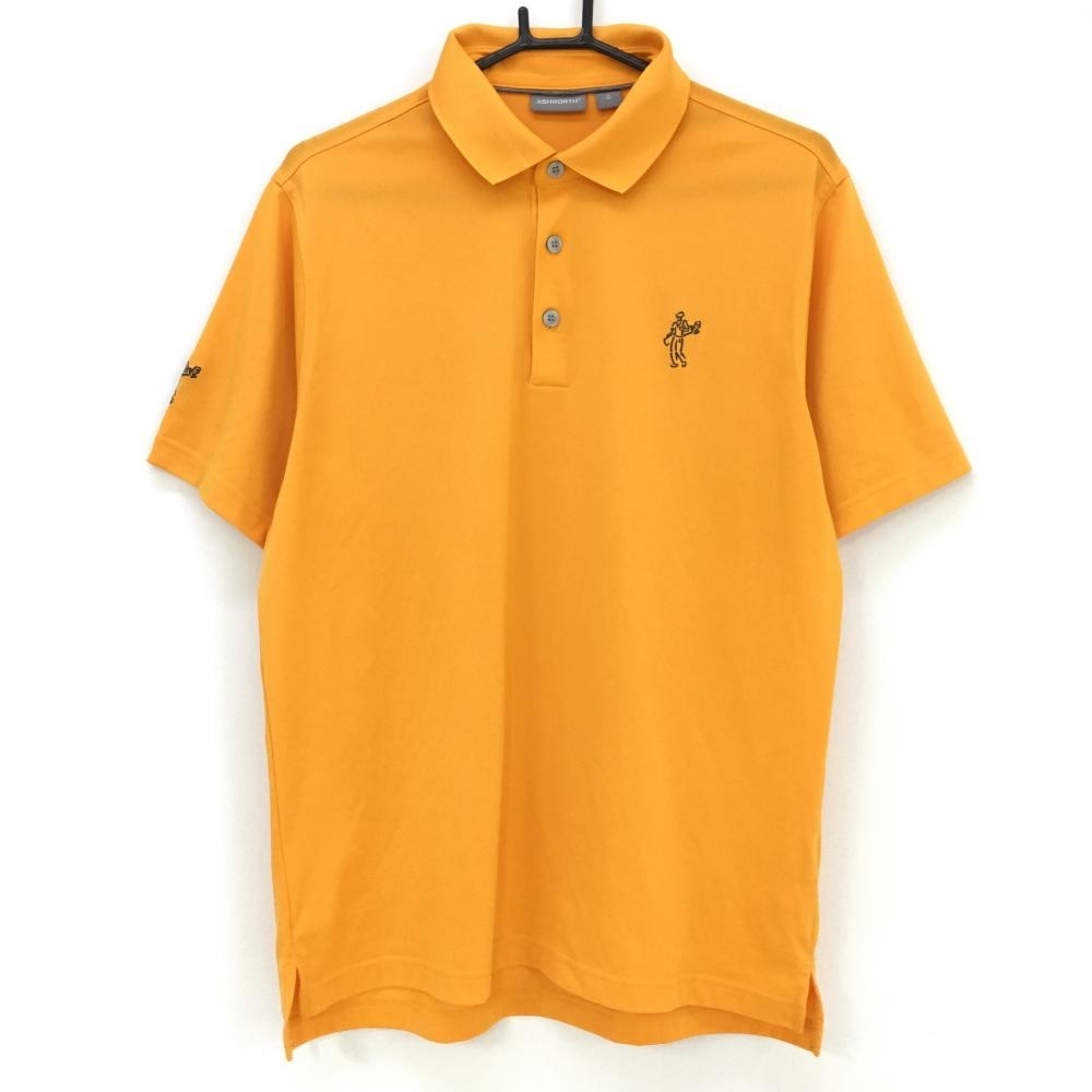 [Супер красивая статья] Ашворт с коротким рубашкой поло оранжевого цвета x Black Logo Shaving Men O Golf Wear Ashworth