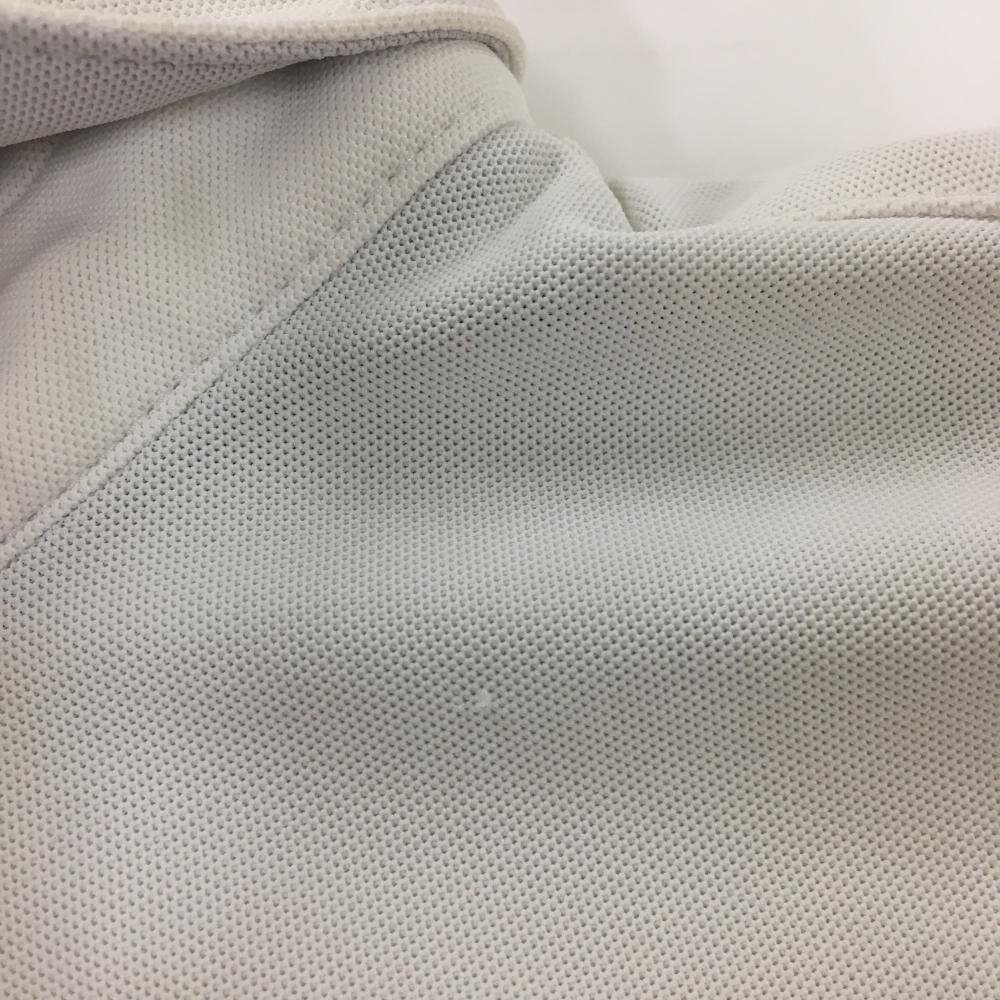 アダバット 半袖ポロシャツ 白×グレー ロゴ刺しゅう 胸ポケット メンズ 46(M) ゴルフウェア adabat_画像8
