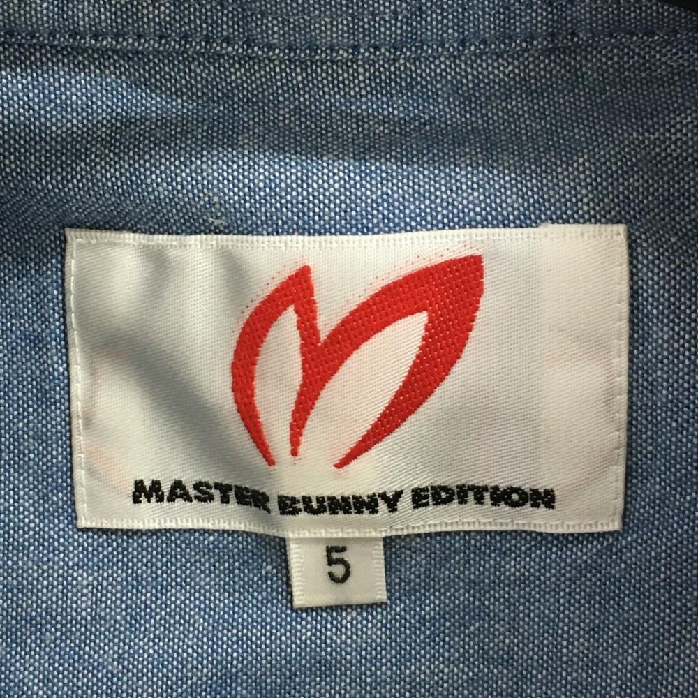 【美品】マスターバニー 半袖ポロシャツ パープル×ライトブルー チェック メンズ 5(L) ゴルフウェア MASTER BUNNY EDITION_画像5