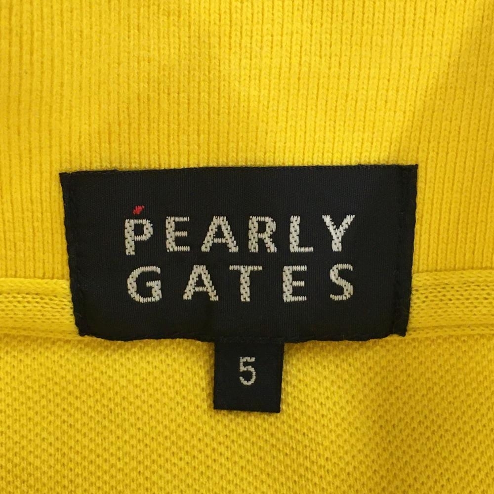 【超美品】パーリーゲイツ 半袖ポロシャツ イエロー スカル刺しゅう メンズ 5(L) ゴルフウェア PEARLY GATES_画像6