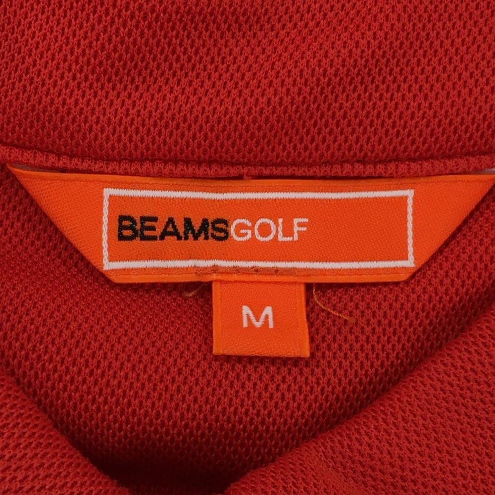 【超美品】ビームスゴルフ 半袖ポロシャツ レッド 刺しゅう メンズ M ゴルフウェア BEAMS GOLF_画像6