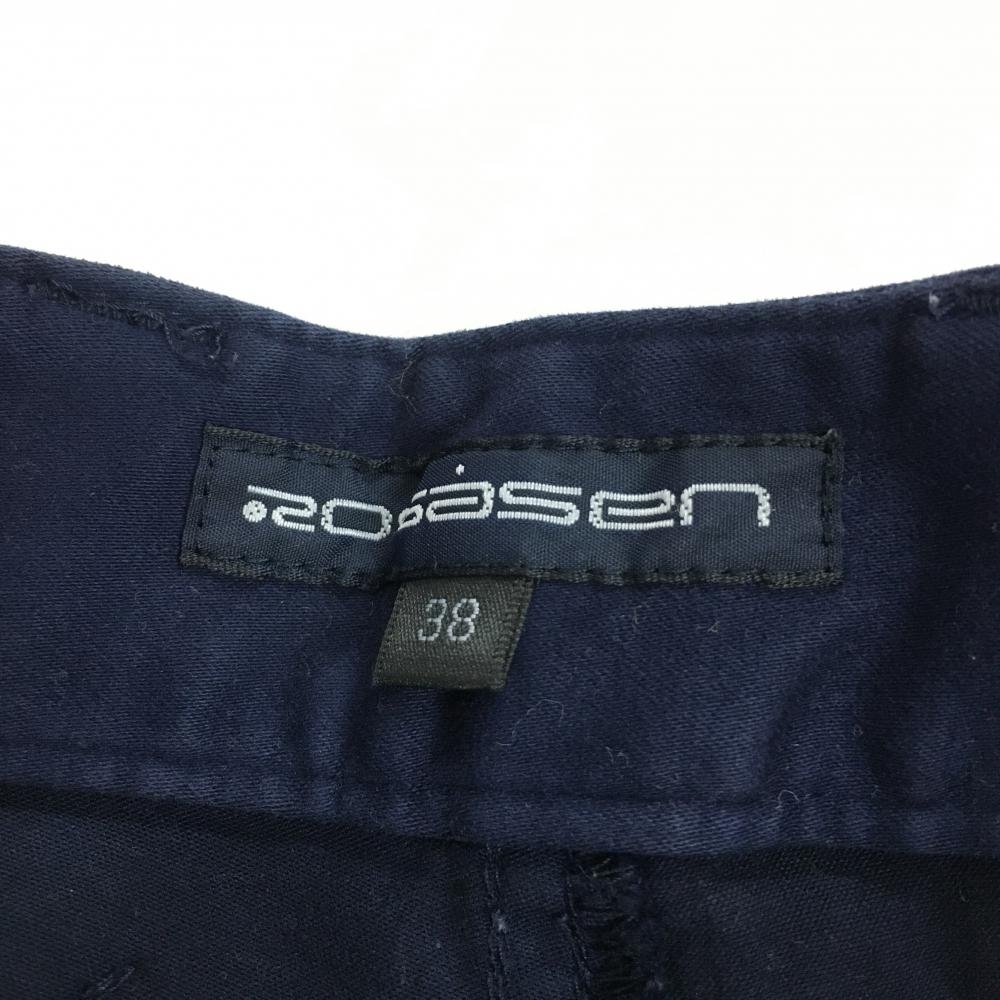 ロサーセン パンツ ネイビー×白 シンプル レディース 38 ゴルフウェア Rosasen_画像3