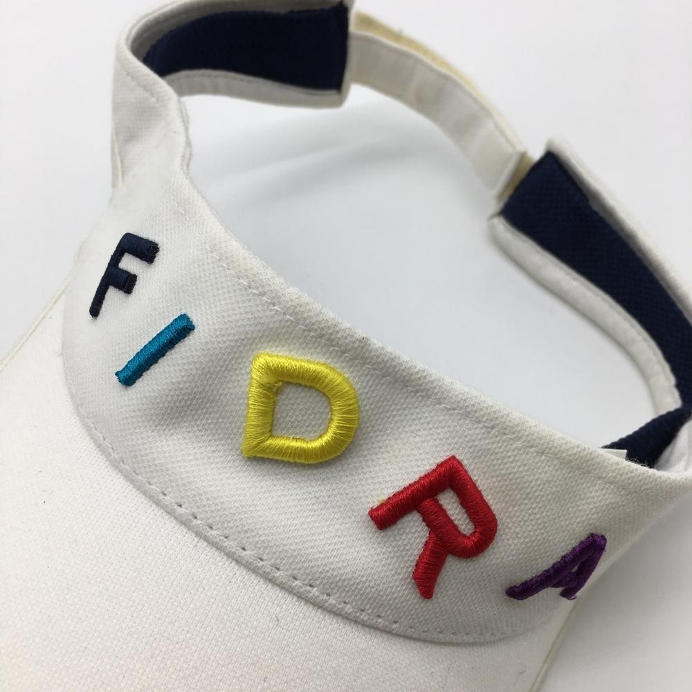 フィドラ サンバイザー 白×ネイビー 立体ロゴ刺しゅう FREE(56-58cm) ゴルフウェア FIDRA_画像8