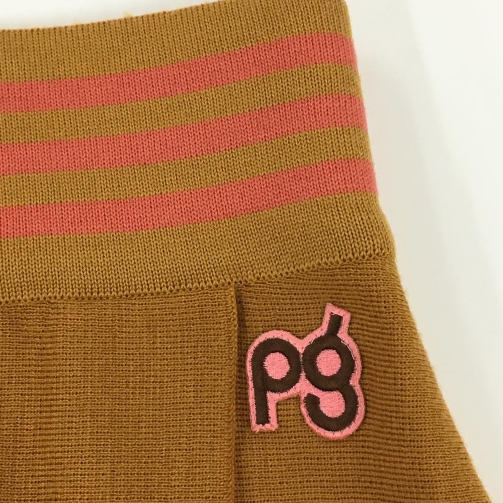 【超美品】パーリーゲイツ ニットスカート ブラウン×ピンク プリーツ ウール100％ レディース 1(M) ゴルフウェア PEARLY GATES_画像3
