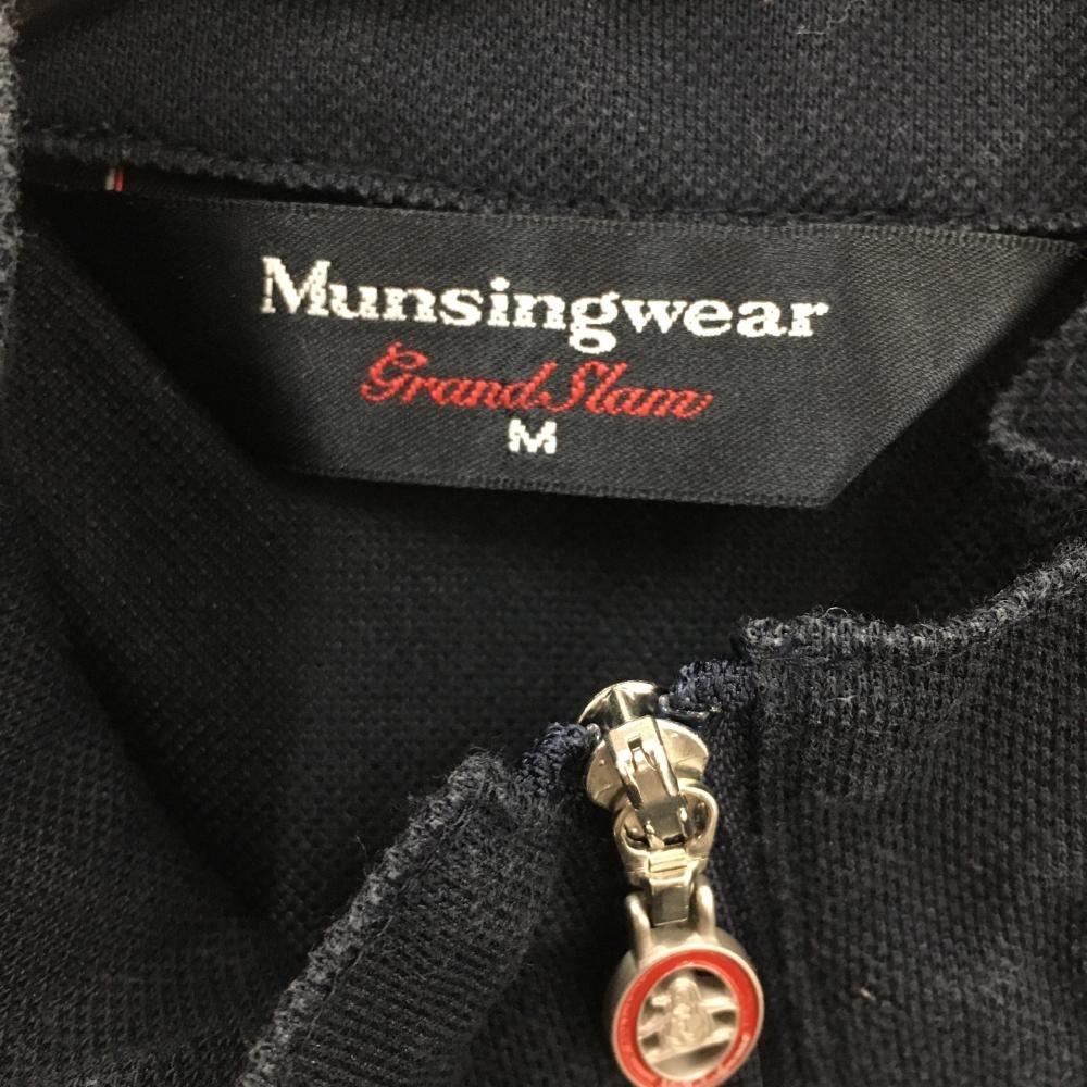 マンシングウェア 半袖ハイネックシャツ ネイビー ハーフジップ レディース M ゴルフウェア Munsingwear_画像6