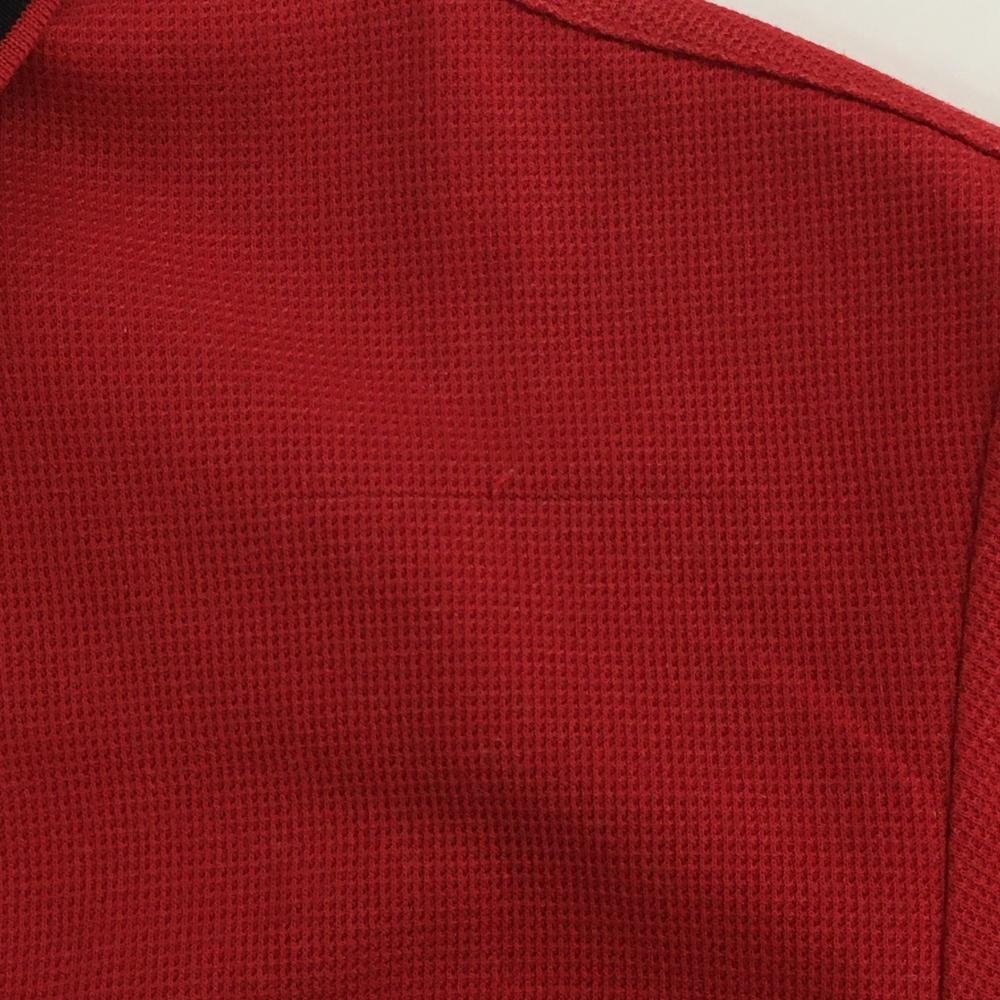 マンシングウェア 半袖ポロシャツ レッド×黒 ハーフジップ メンズ L ゴルフウェア Munsingwear_画像6