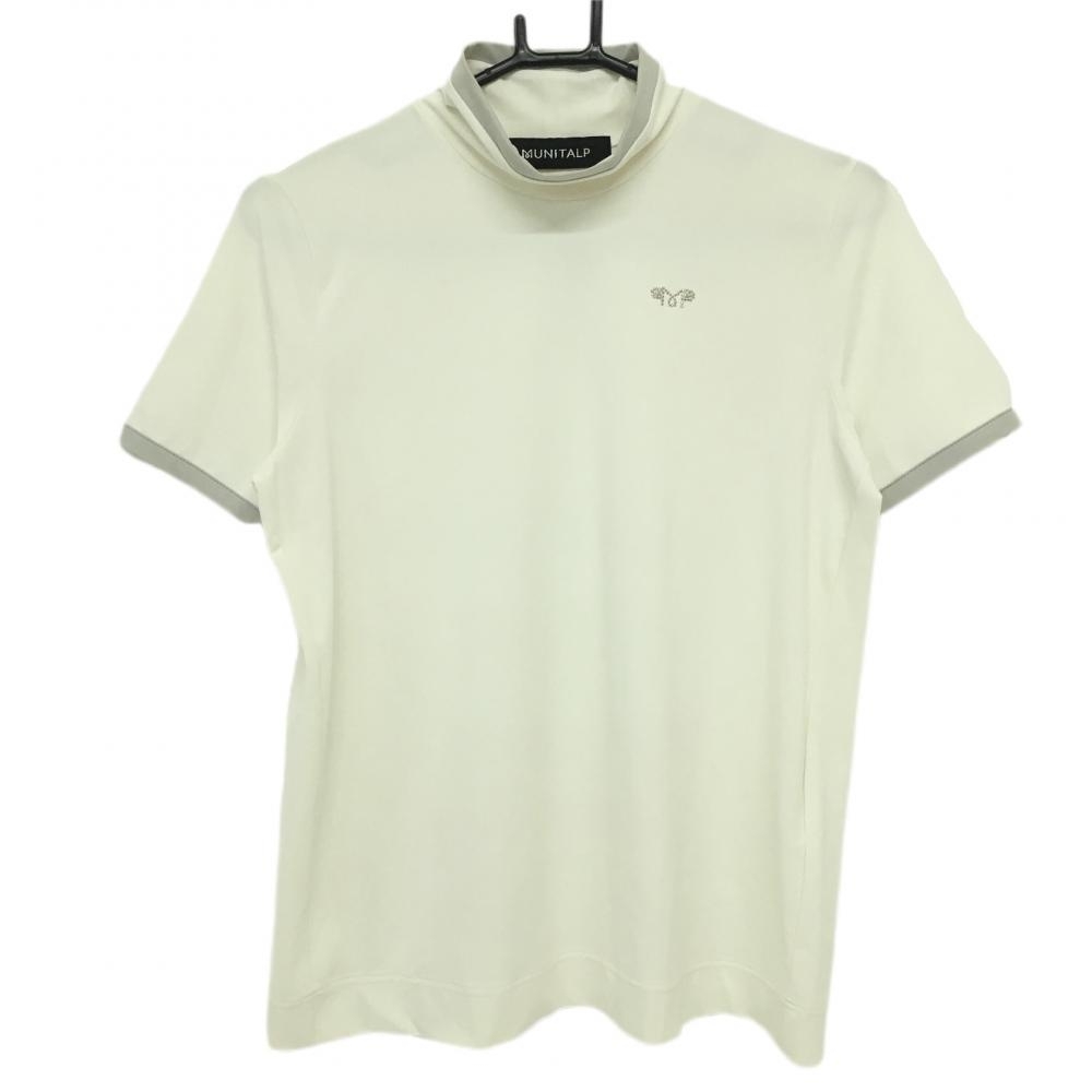 [ очень красивый товар ]mnitarup Heal Creek короткий рукав с высоким воротником рубашка белый × серый задний кнопка женский 42(L) Golf одежда Heal Creek
