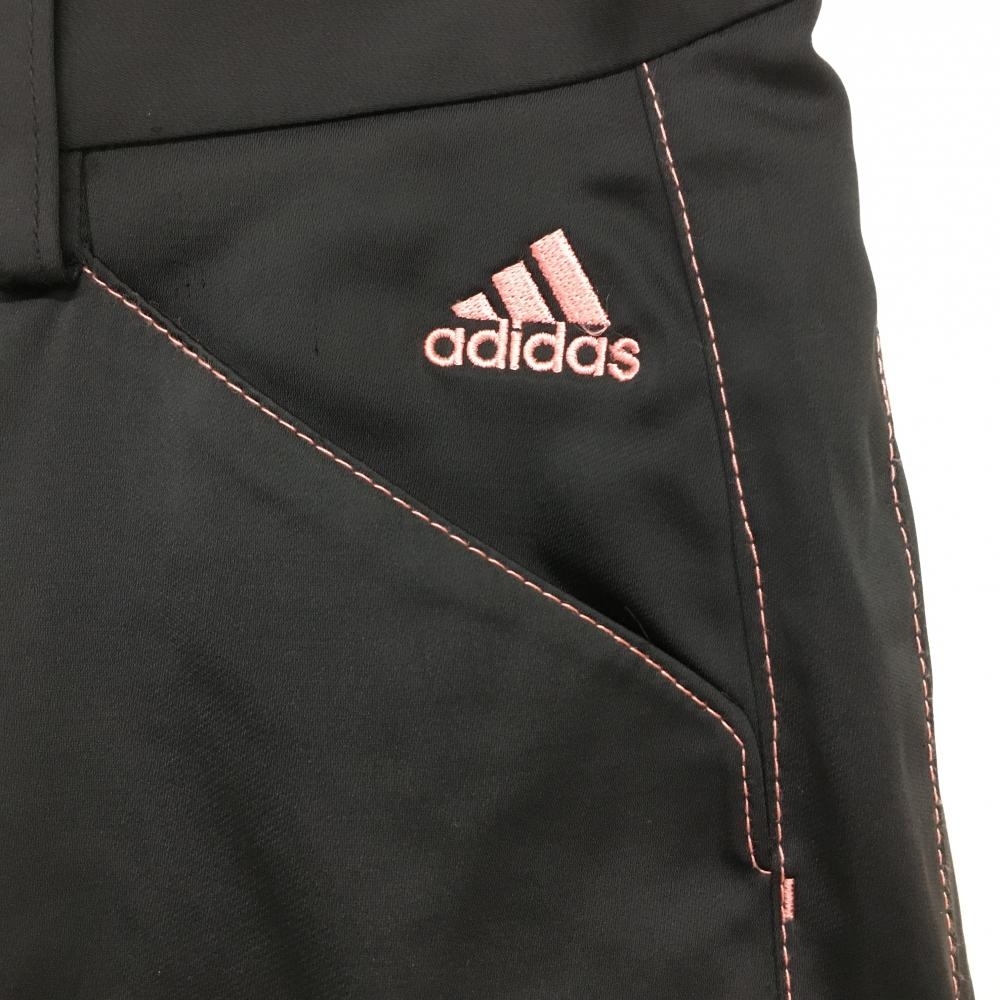 アディダス パンツ 黒×ピンク ロゴ刺しゅう 裾ジップ メンズ 79 ゴルフウェア adidas_画像3
