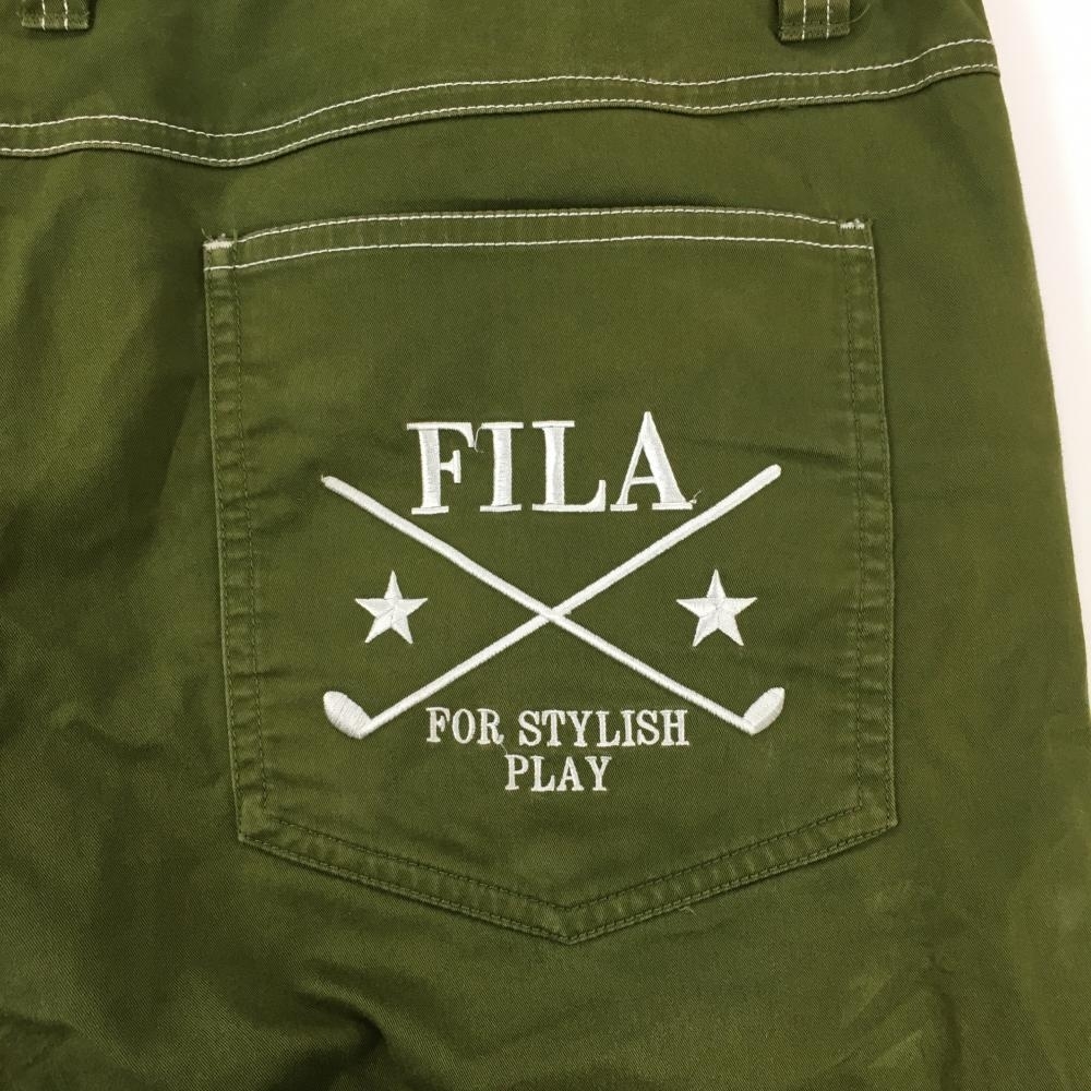 フィラゴルフ パンツ グリーン×白 ステッチ メンズ LL ゴルフウェア FILA GOLF_画像3