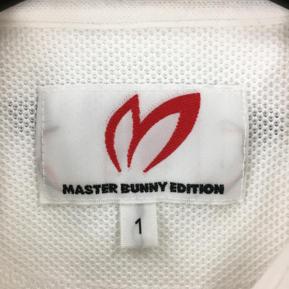 マスターバニー 半袖ポロシャツ 白×黒 タバコラビット 日本製 レディース 1(M) ゴルフウェア MASTER BUNNY EDITION_画像6