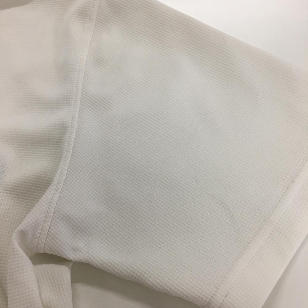  Nike короткий рукав с высоким воротником рубашка белый × чёрный тканый ткань Logo .... половина Zip мужской L Golf одежда NIKE