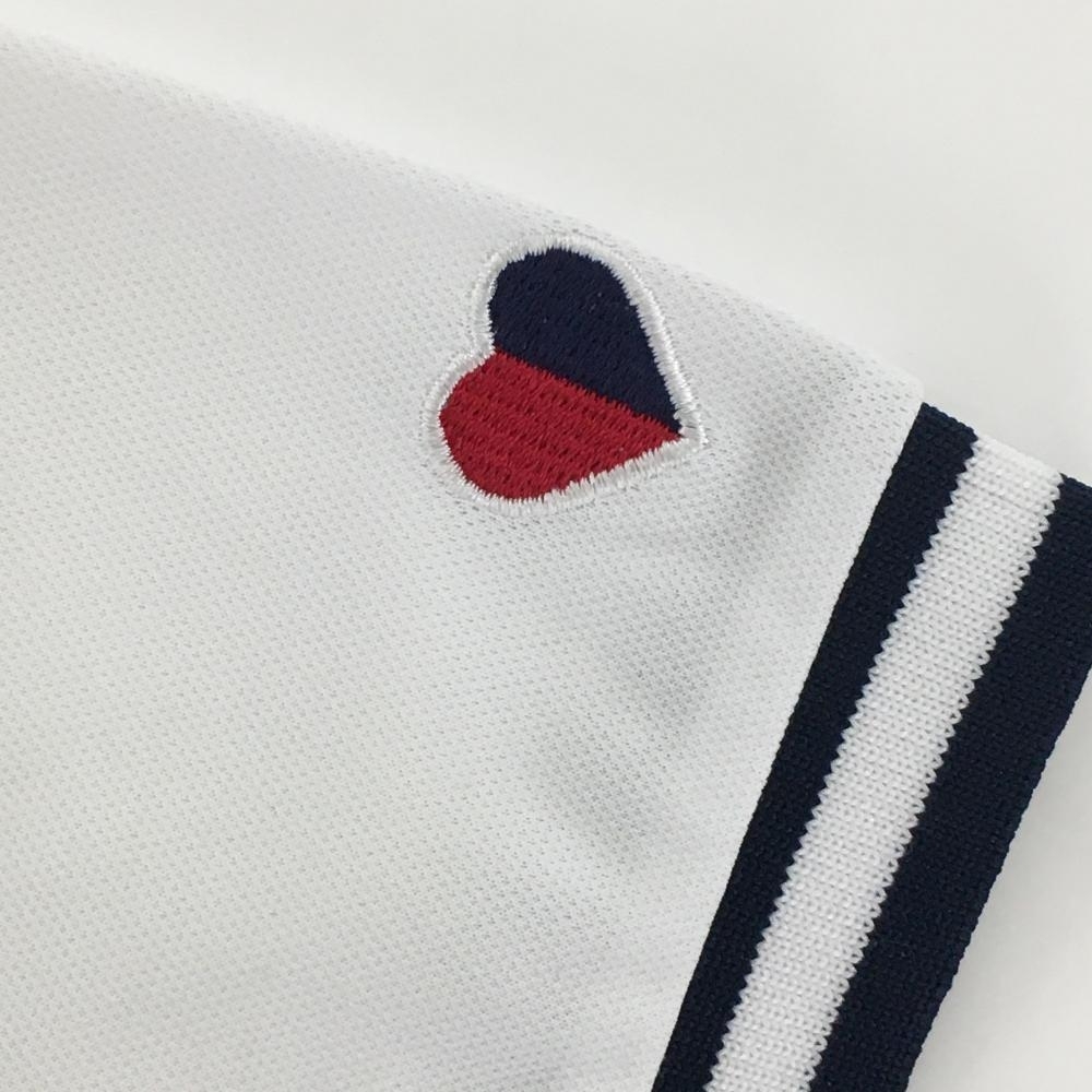 【美品】トミーヒルフィガー 半袖ポロワンピース 白×ネイビー ロゴプリント レディース L ゴルフウェア Tommy Hilfiger Golf_画像3