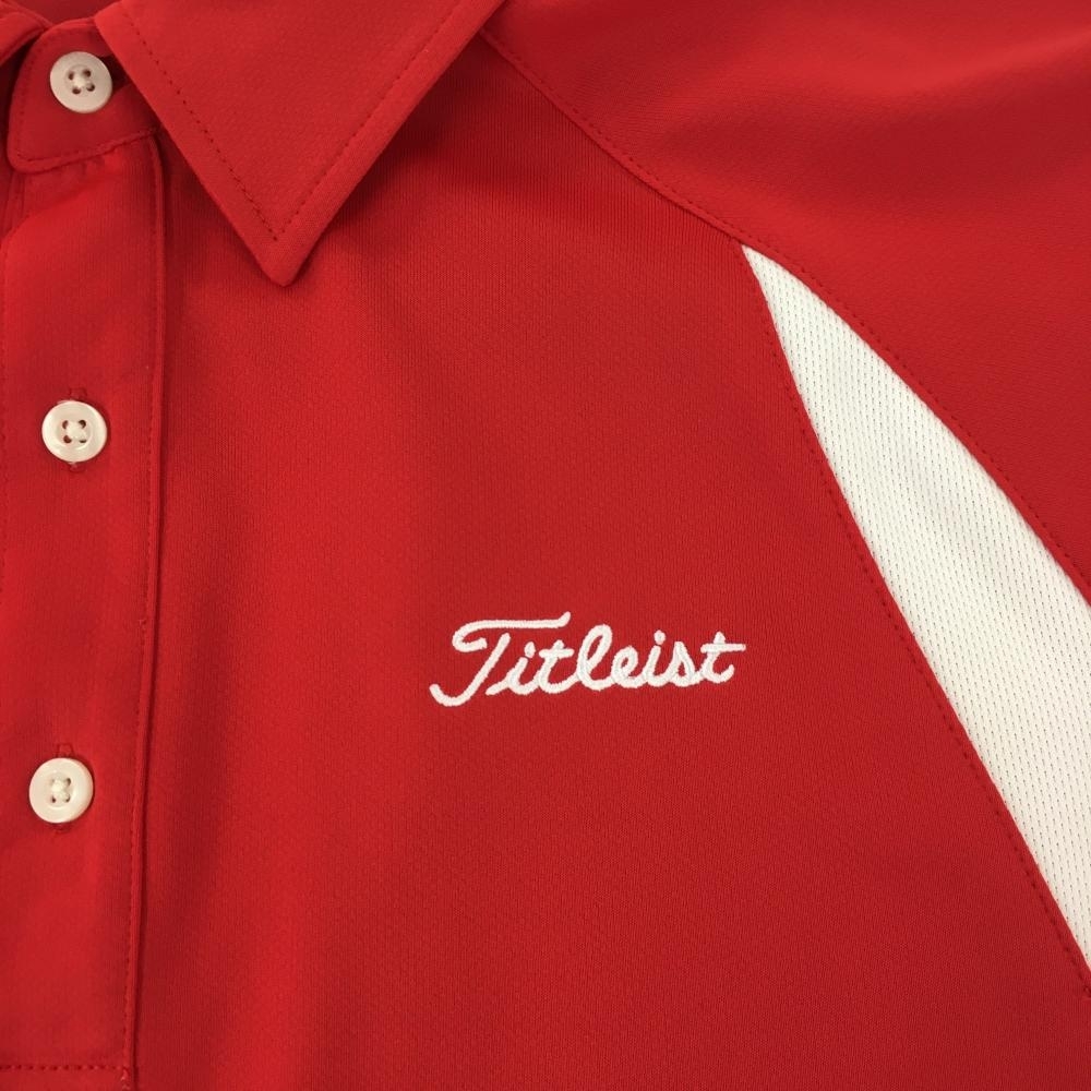  Titleist рубашка-поло с коротким рукавом красный × белый часть сетка земля переключатель мужской LL Golf одежда TITLEIST