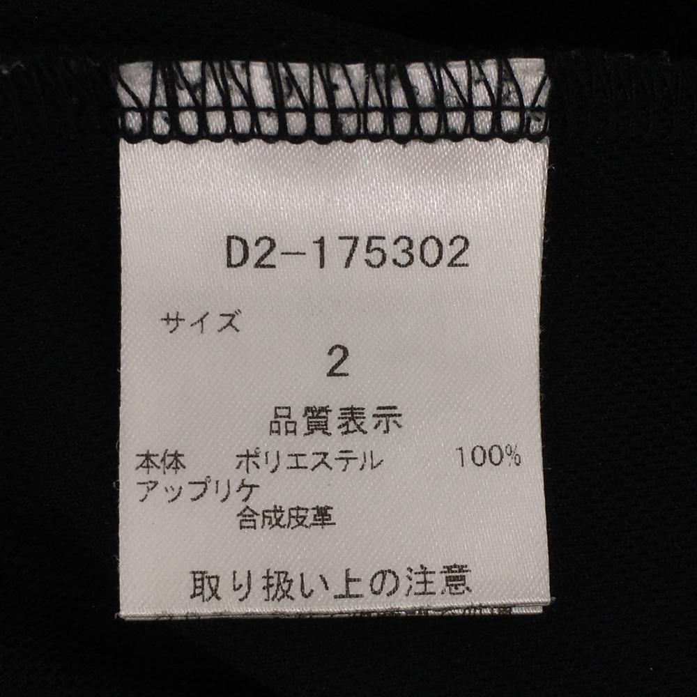 【超美品】ダンスウィズドラゴン 半袖ポロシャツ 黒×ゴールド スパンコール スタッズ レディース 2(Ｍ) ゴルフウェア Dance With Dragon_画像8