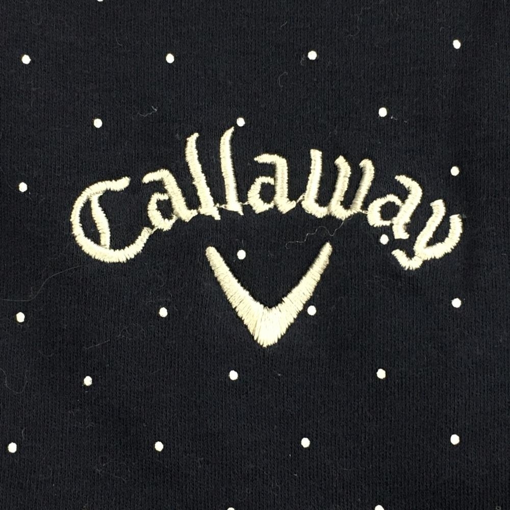 【美品】キャロウェイ 半袖ポロシャツ ネイビー×白 ドット コットン100％ メンズ Ｌ ゴルフウェア Callaway_画像3