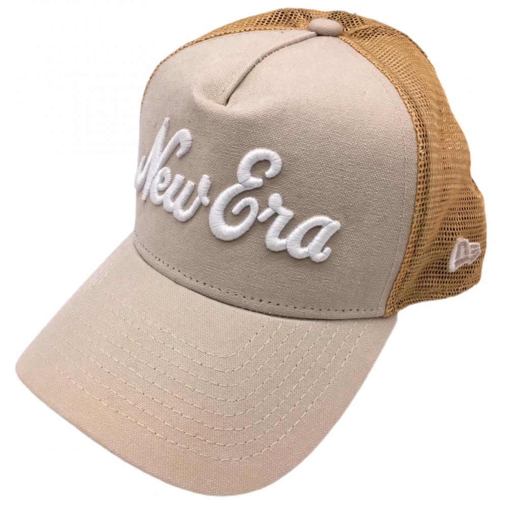 [ очень красивый товар ] New Era сетчатая кепка бежевый × белый цельный Logo .... Golf одежда New Era