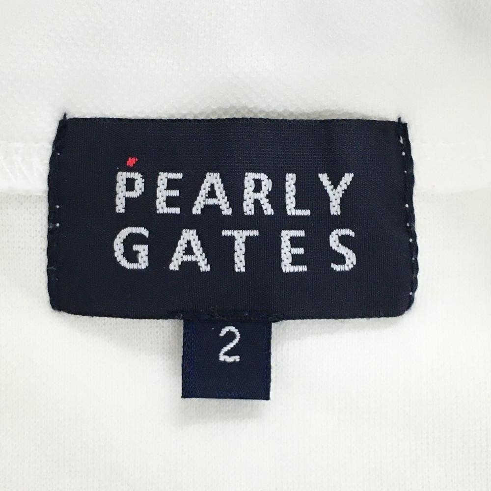 パーリーゲイツ ノースリーブポロシャツ 白 ロゴネイビー レディース 2(L) ゴルフウェア PEARLY GATES_画像4