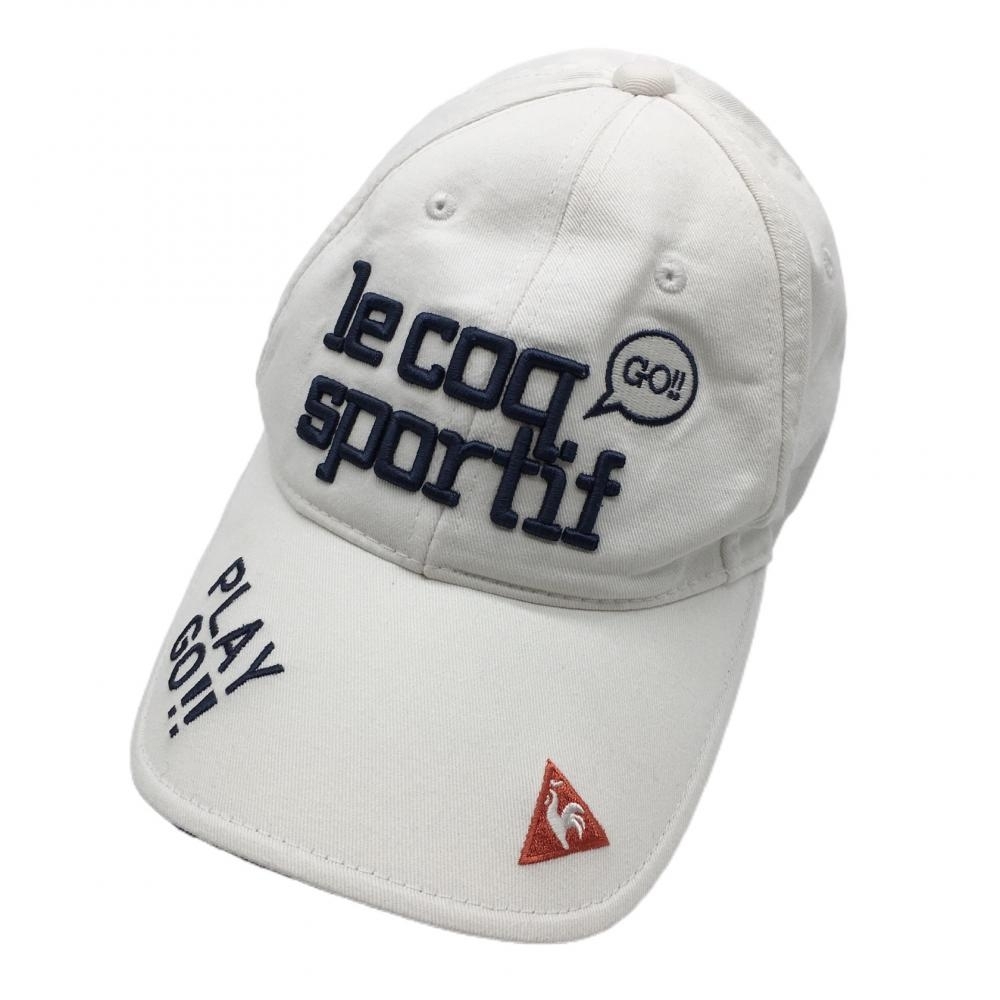 [Красивые товары] Le Cock Cap White × Navy 3D логотип бритье F (55-57 см) Golf Wear Le Coq Sportif