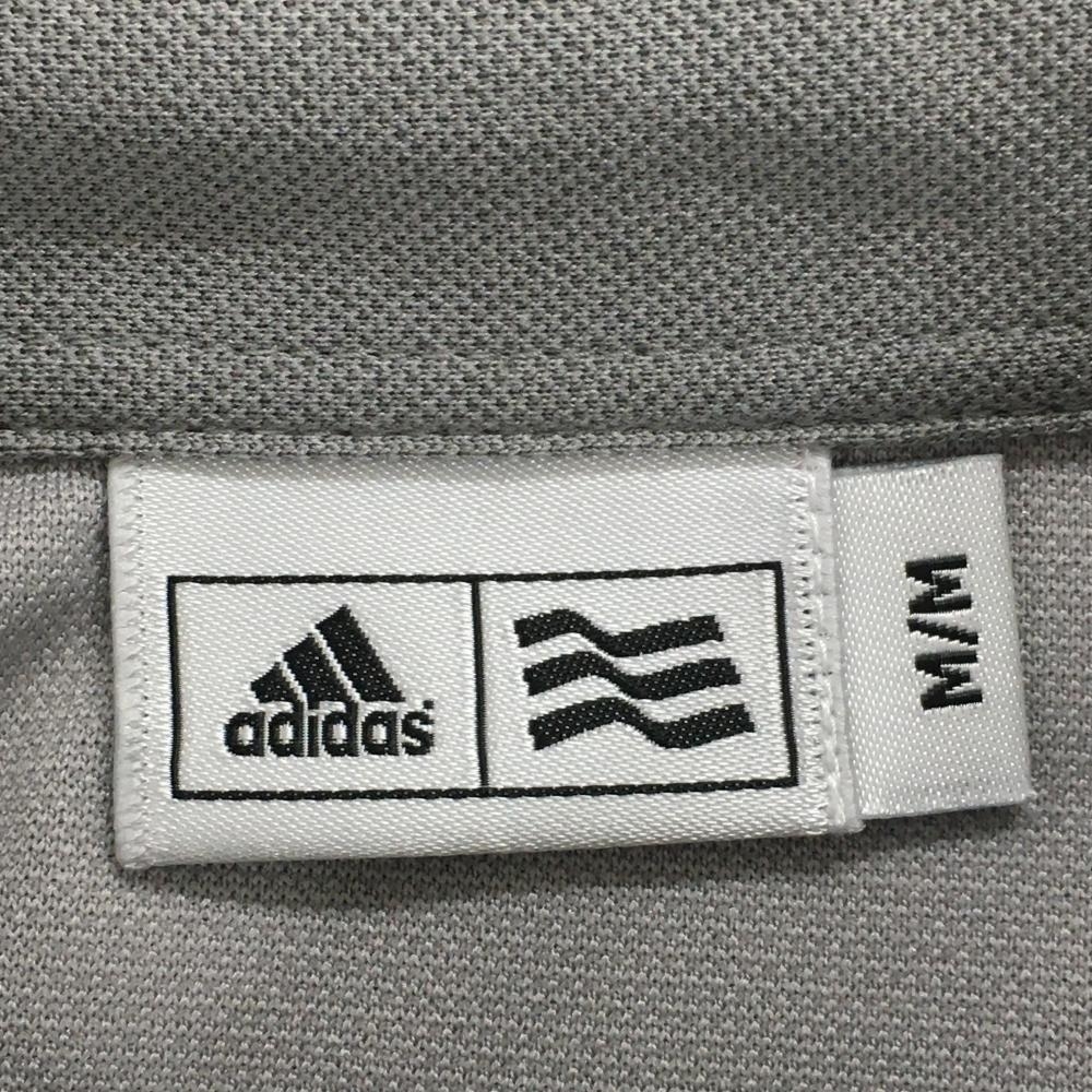 【超美品】アディダス 長袖ポロシャツ グレー×イエロー 袖ナンバリング レディース M/M ゴルフウェア adidas_画像5