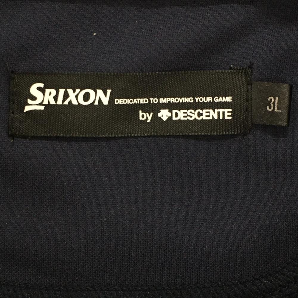 【美品】スリクソンbyデサント 長袖ハイネックシャツ ネイビー ハーフジップ メンズ 3L ゴルフウェア 大きいサイズ SRIXON_画像4