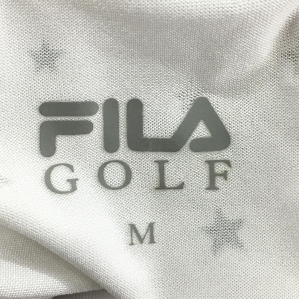 フィラゴルフ 長袖タートルネックインナーシャツ 白×グレー 星柄 サイドメッシュ レディース M ゴルフウェア FILA GOLF_画像4