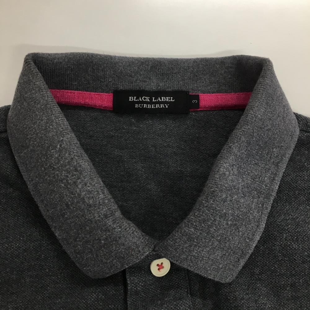  Burberry Black Label рубашка-поло с коротким рукавом серый × розовый рукав пирог ru земля .... мужской 3(L) Golf одежда BURBERRY GOLF