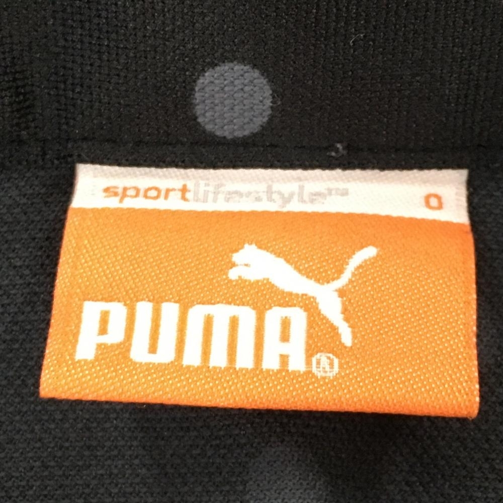 【美品】プーマ 半袖シャツ 黒×グレー ドット スナップボタン メンズ O ゴルフウェア PUMAの画像5