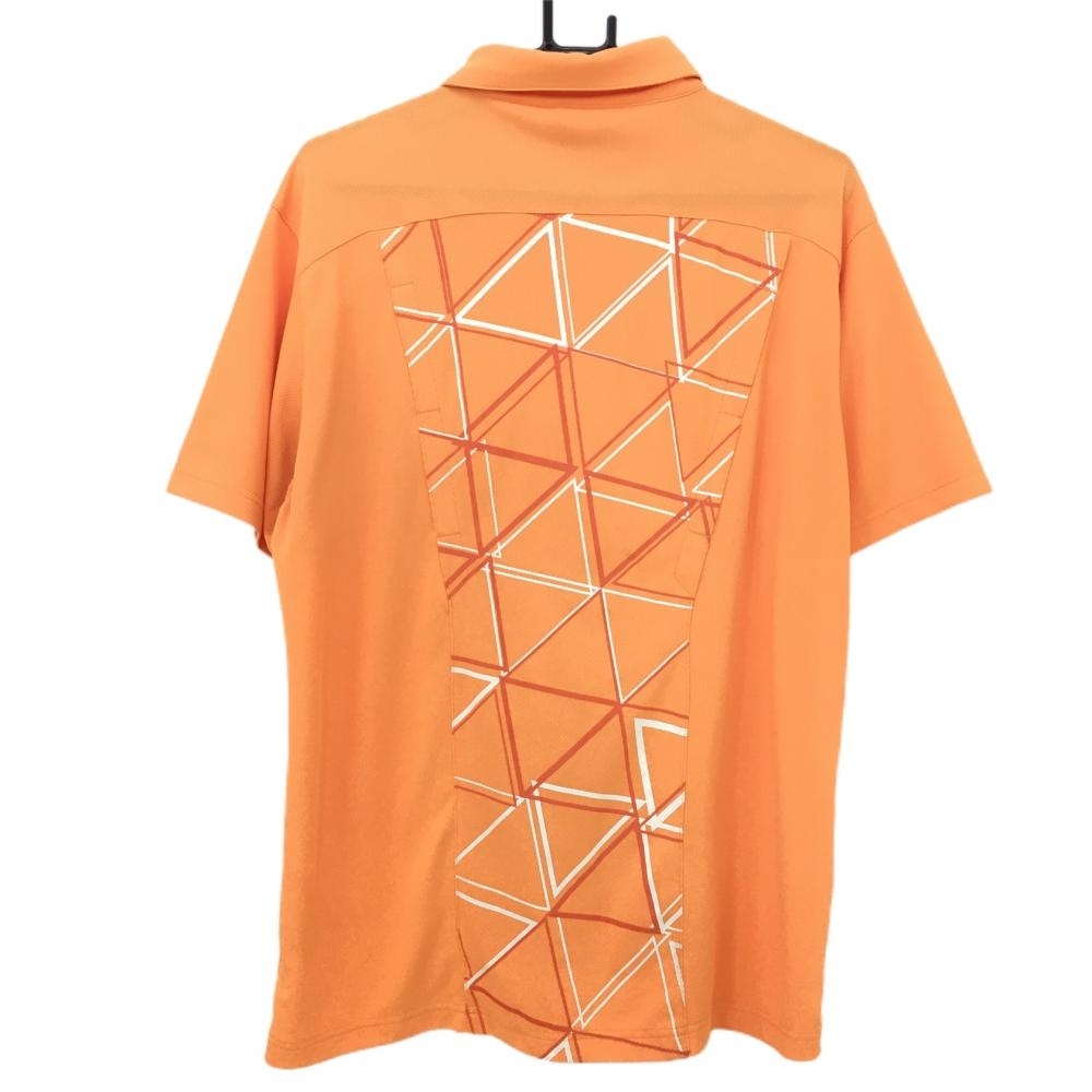 アディダス 半袖ポロシャツ オレンジ×白 一部柄 メンズ O/XG ゴルフウェア adidas_画像2