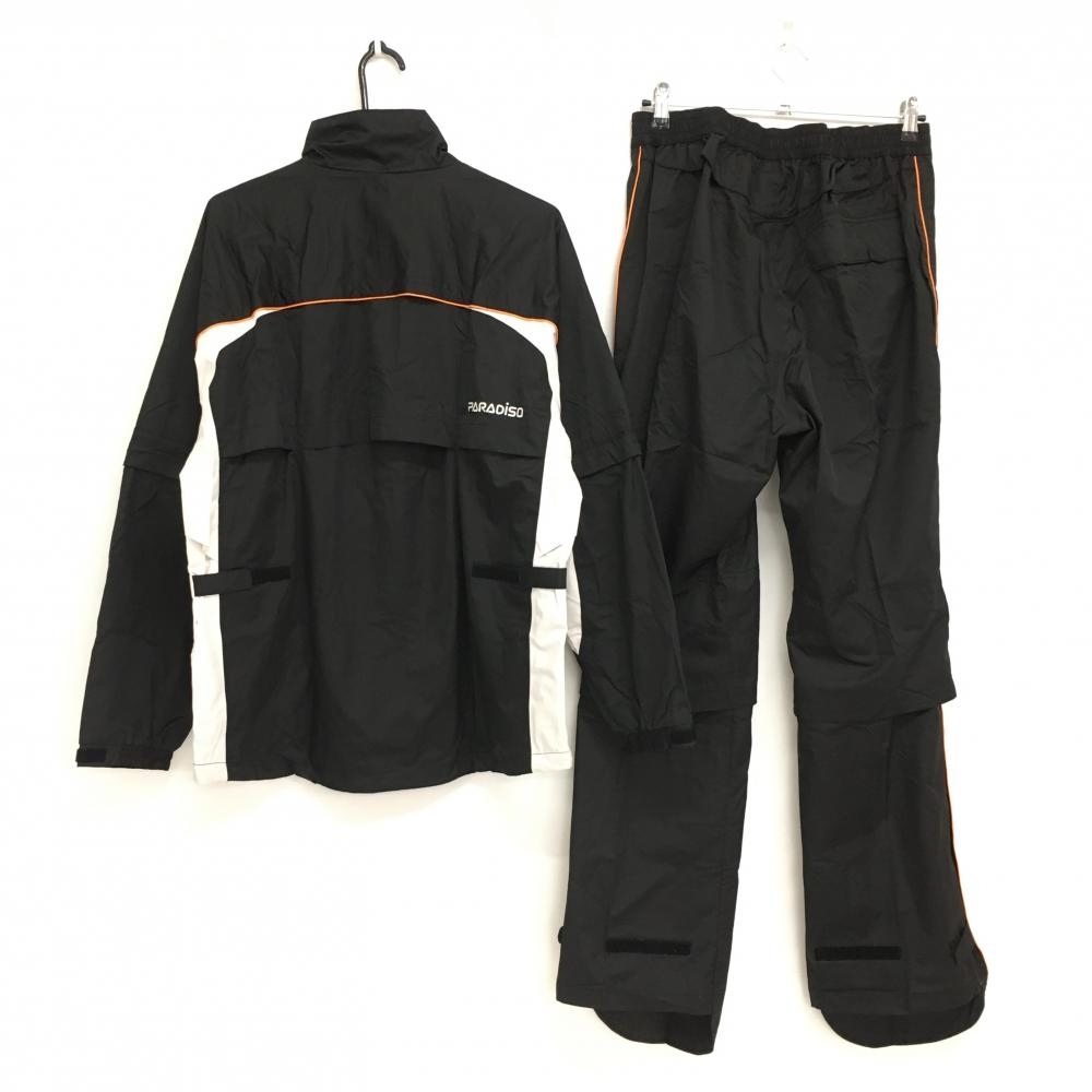 [ super-beauty goods ] Paradiso rainwear top and bottom set (2WAY jacket × pants ) black × ivory sleeve demountable men's L Golf wear Paradiso