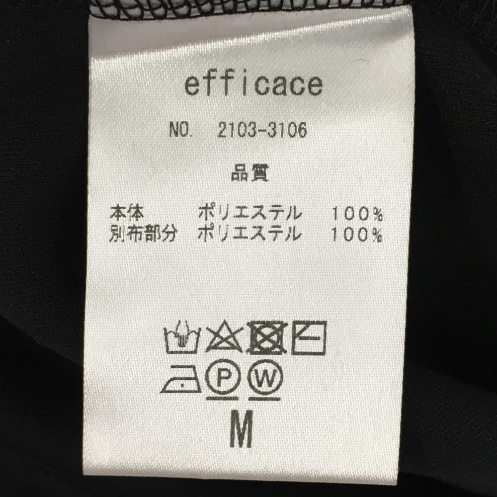 【新品】エフィカスブラン 半袖ハイネックシャツ 黒×白 ネックリブ レディース M ゴルフウェア efficace_画像5