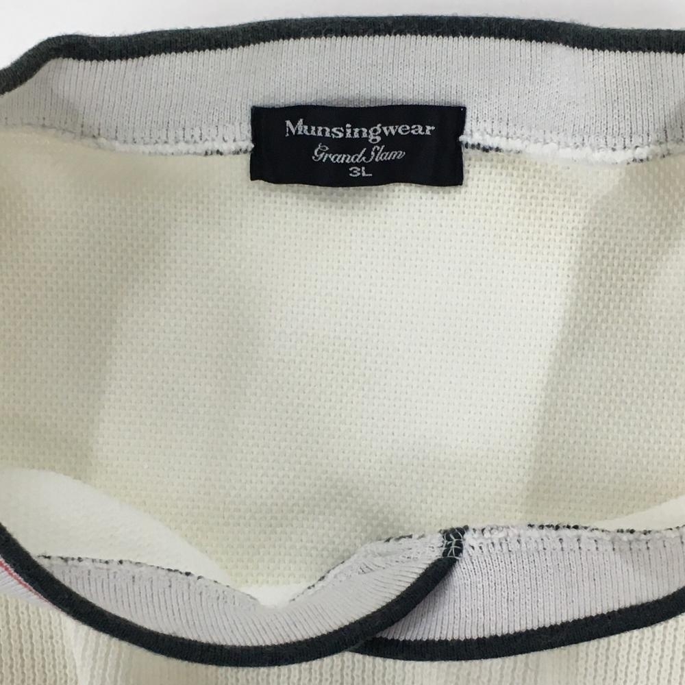 マンシングウェア セーター 白×ネイビー Vネック ロゴ刺しゅう 大きいサイズ メンズ 3L ゴルフウェア Munsingwear_画像6