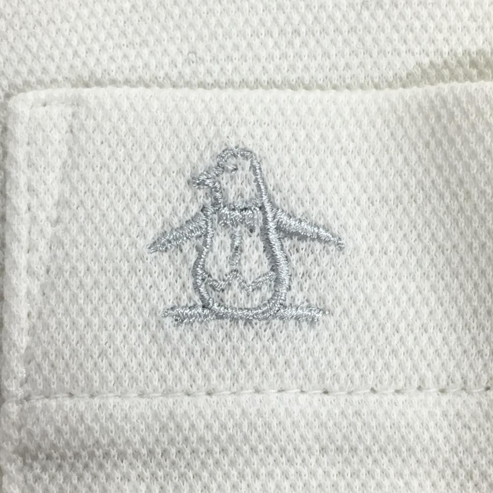 マンシングウェア 半袖ポロシャツ 白 胸ポケット ロゴ刺しゅう メンズ Ｌ ゴルフウェア Munsingwear_画像3