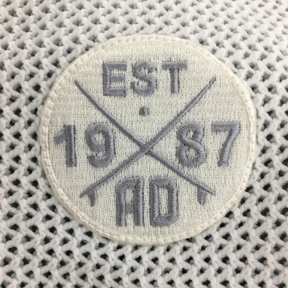 [ new goods ] Adabat knitted jacket white × gray .... badge lady's 38(M) Golf wear adabat