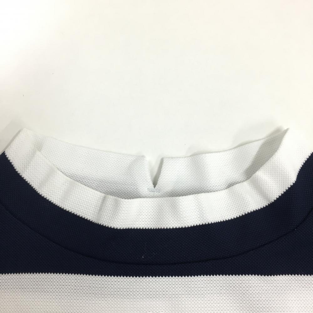 アルチビオ 半袖ハイネックシャツ ネイビー×白 ボーダー レディース 36 ゴルフウェア 2022年モデル archivio_画像6