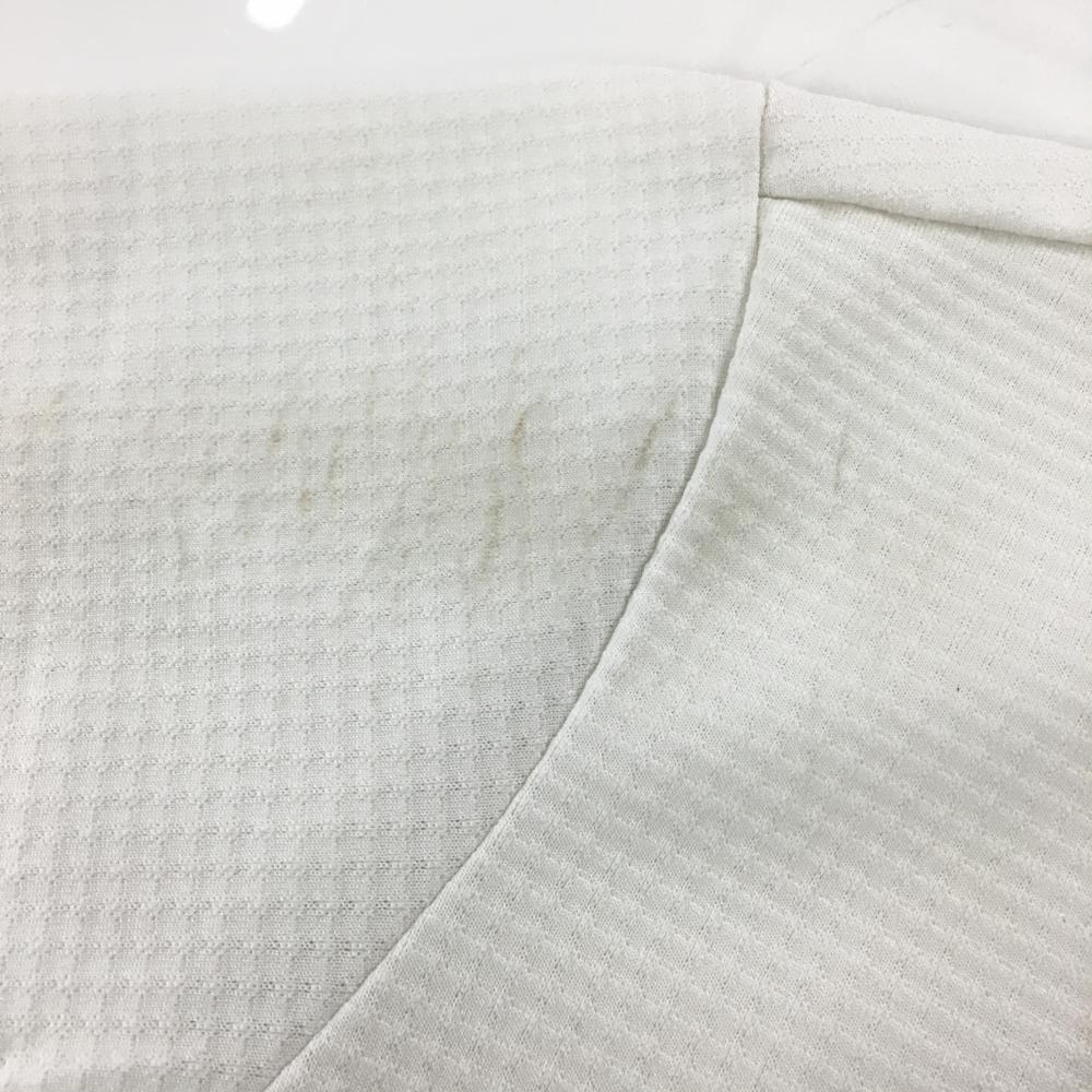 パーリーゲイツ 半袖ポロシャツ 白×ブルー ヤシの木 織生地 メンズ 5(L) ゴルフウェア PEARLY GATESの画像8