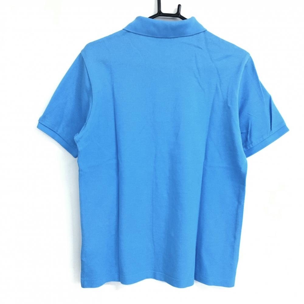 マンシングウェア 半袖ポロシャツ ライトブルー ロゴ刺しゅう メンズ L ゴルフウェア Munsingwear_画像2