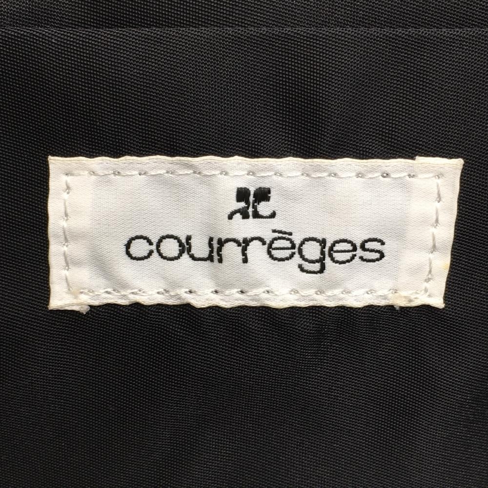 【美品】クレージュ ボストンバッグ 黒×白 ロゴ総柄 内外ポケット ゴルフ courreges_画像7