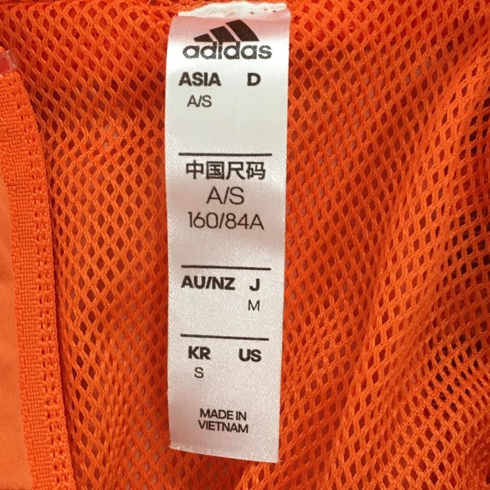 【美品】アディダス ジップパーカー オレンジ×白 裏地メッシュ ブルゾン レディース M ゴルフウェア 2022年モデル adidas_画像4