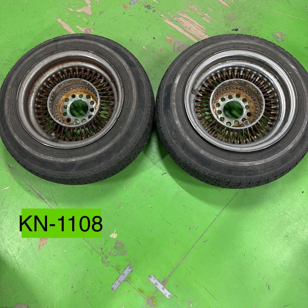KN-1108 super-discount car parts wheel tire MRX PLUS P155-80R13 13 -inch 2 pcs set iron wire wheel present condition goods 