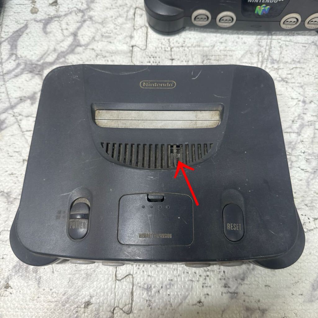 MYG-1663 激安 ゲー厶機 本体 任天堂 Nintendo64 NUS-001 5点 コントローラー 2点 動作未確認 ジャンク 同梱不可の画像5