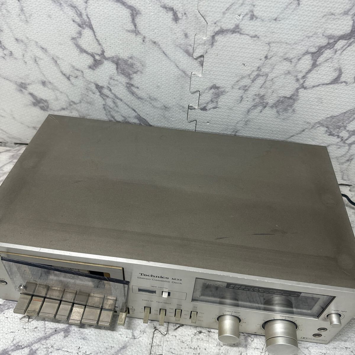 MYM4-192 激安 Technics Stereo Cassette Deck M33 カセットデッキ 通電OK 中古現状品 ※3回再出品で処分の画像5