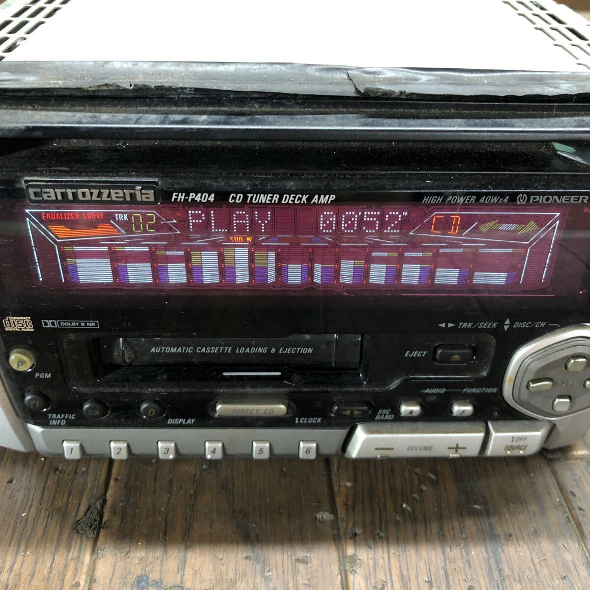 AV4-151 super-discount car stereo Carrozzeria Pioneer FH-P404 SGMD020629JP CD cassette player body only simple operation verification ending used present condition goods 