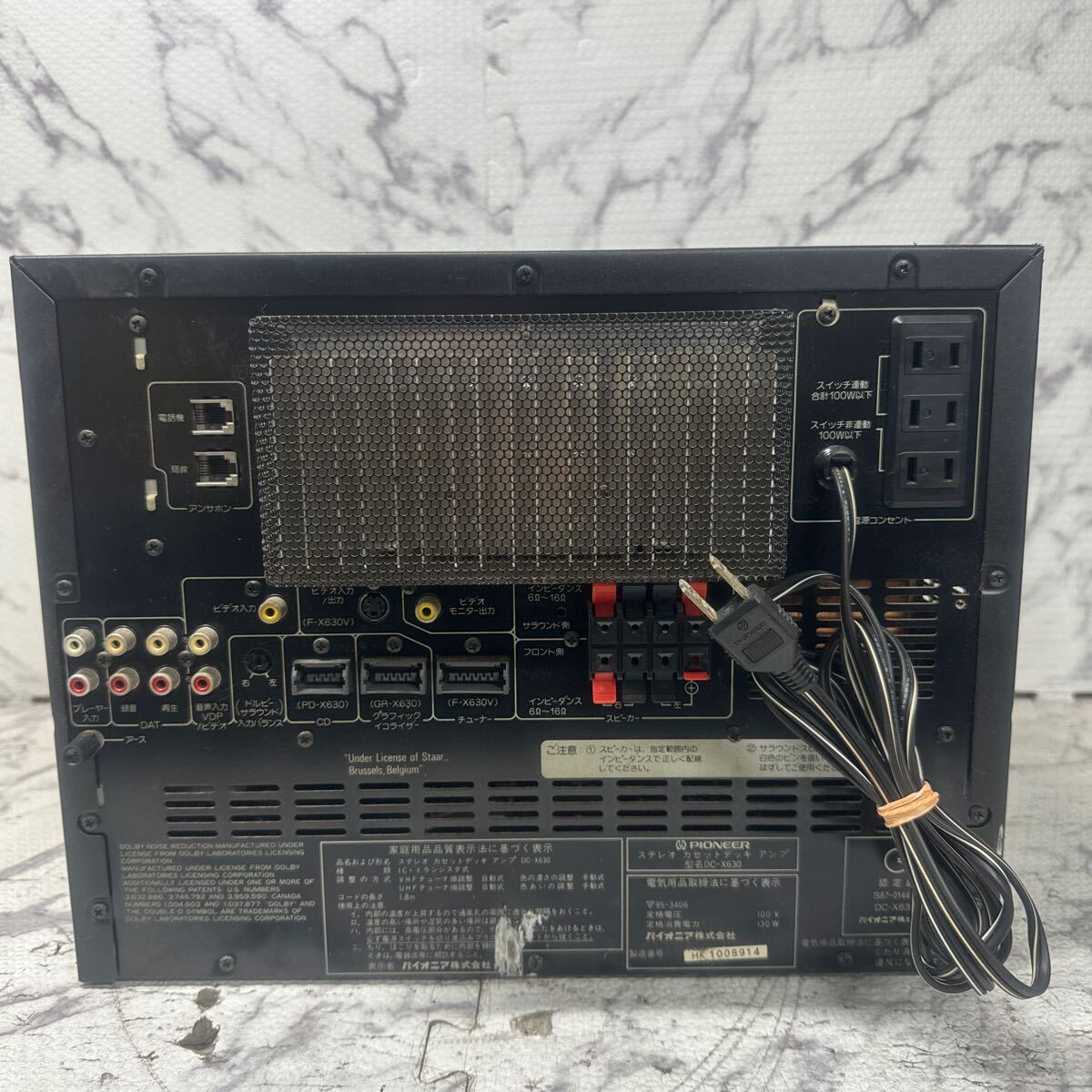 MYM4-336 激安 PIONEER STEREO DOUBLE CASSETTE TAPE DECK AMPLIFIER DC-X630 通電不可 ジャンク品 ※3回再出品で処分の画像5